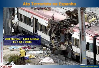 Ato Terrorista na Espanha 200 Mortos – 1400 Feridos 11 / 03 / 2004 