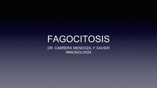 FAGOCITOSIS
DR. CABRERA MENDOZA, F XAVIER
INMUNOLOGÍA
 
