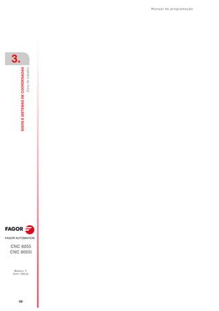 ·52·
Manual de programação
CNC 8055
CNC 8055i
3.
EIXOS
E
SISTEMAS
DE
COORDENADAS
MODELO ·T·
SOFT: V02.2X
Zona
de
trabalho
 