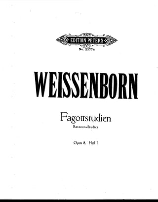 Fagote   método - julius weissenborn - fagott-studien (bassoon studies) op. 8 - volume 1
