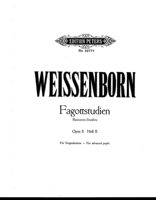 Fagote   método - julius weissenborn - fagott-studien (bassoon studies) op. 8 - volume 2
