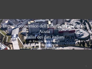 Impatto economico dell’Insufficienza Renale 
Acuta 
analisi dei dati italiani 
dr. Riccardo Maria Fagugli 
S.C.Nefrologia e Dialisi 
Azienda Ospedaliero-Universitaria Perugia 
1 
 