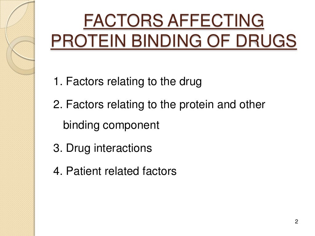 Factors Affecting ProteinBinding of Drugs