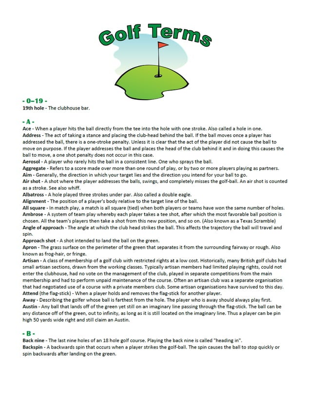 Fahad Al Rajaan - Golf Terminology | PDF