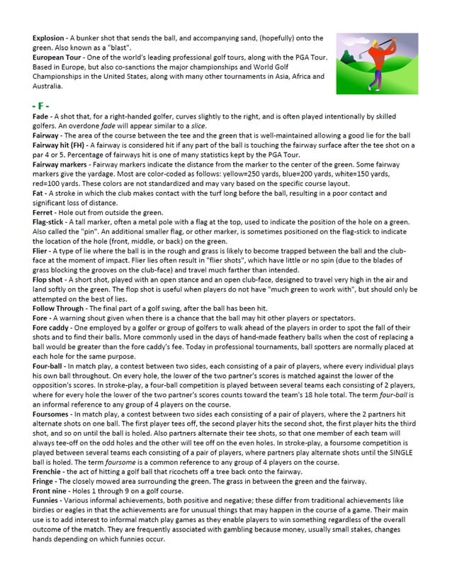 Fahad Al Rajaan - Golf Terminology | PDF