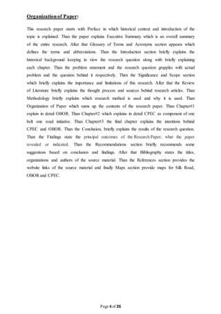 CPEC: OBOR (One Belt One Road) | DOCX