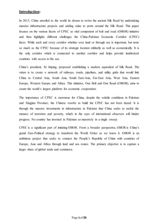CPEC: OBOR (One Belt One Road) | DOCX
