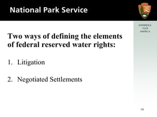 Federal Reserved Water Rights for Instream Flow Protection - Peter ...