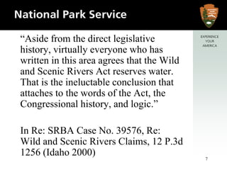 Federal Reserved Water Rights for Instream Flow Protection - Peter ...