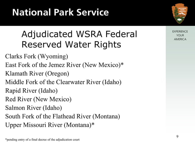 Federal Reserved Water Rights for Instream Flow Protection - Peter ...