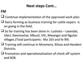 Faida Mali progress report