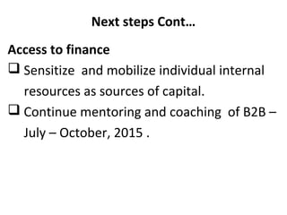 Faida Mali progress report