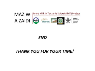 Faida mali MoreMilkiT progress report 