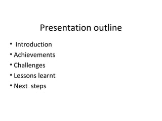 Faida mali MoreMilkiT progress report 