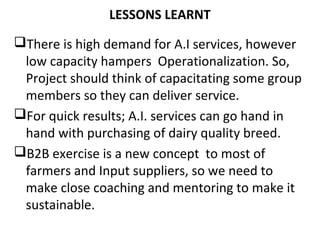 Faida mali MoreMilkiT progress report 