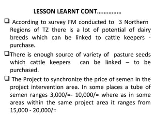 Faida mali MoreMilkiT progress report 