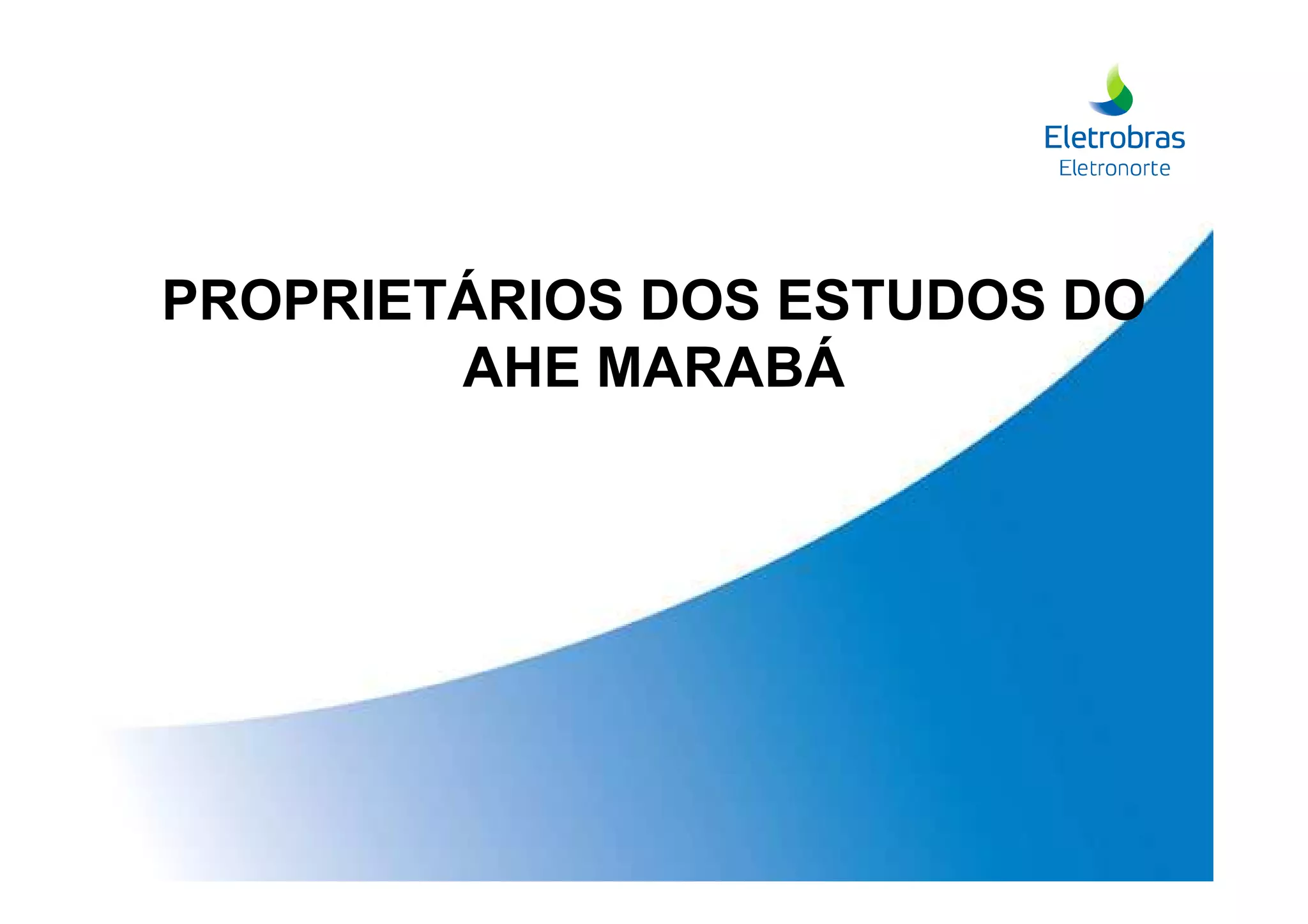 PROPRIETÁRIOS DOS ESTUDOS DO
AHE MARABÁ
 