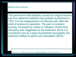 Approach to Failed back surgery syndrome (FBSS ) Agrasen hospital ...