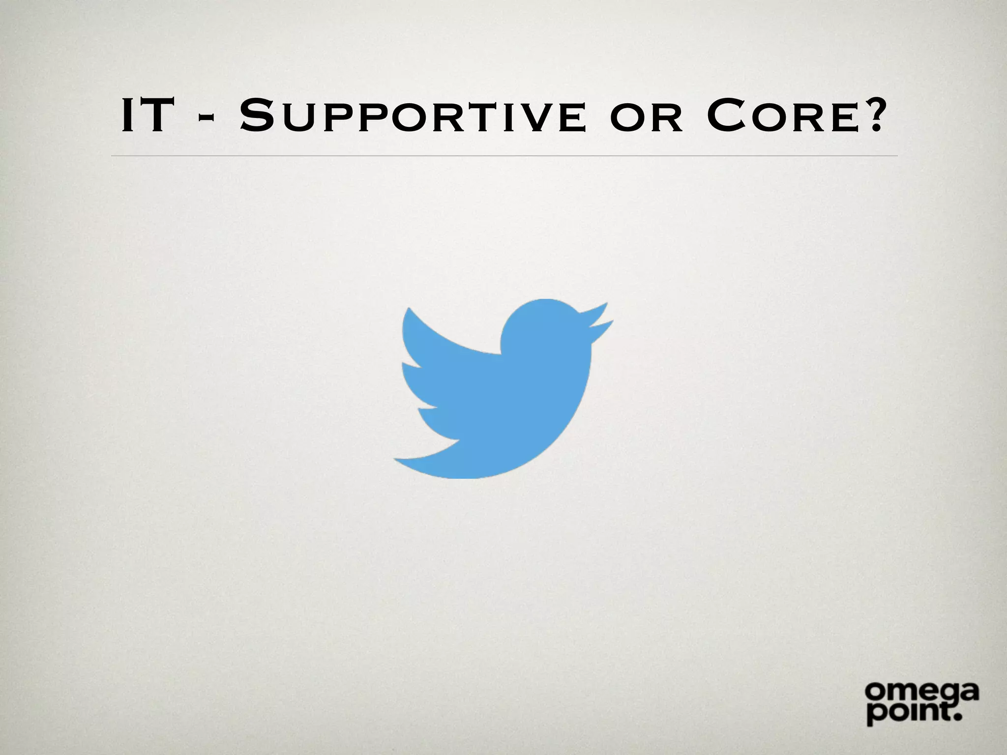 IT - Supportive or Core?
 