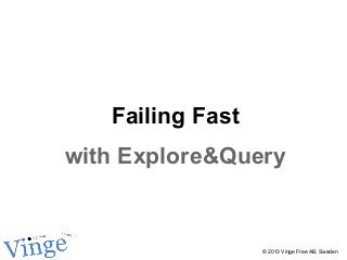 Failing Fast
with Explore&Query
© 2013 Vinge Free AB, Sweden
 