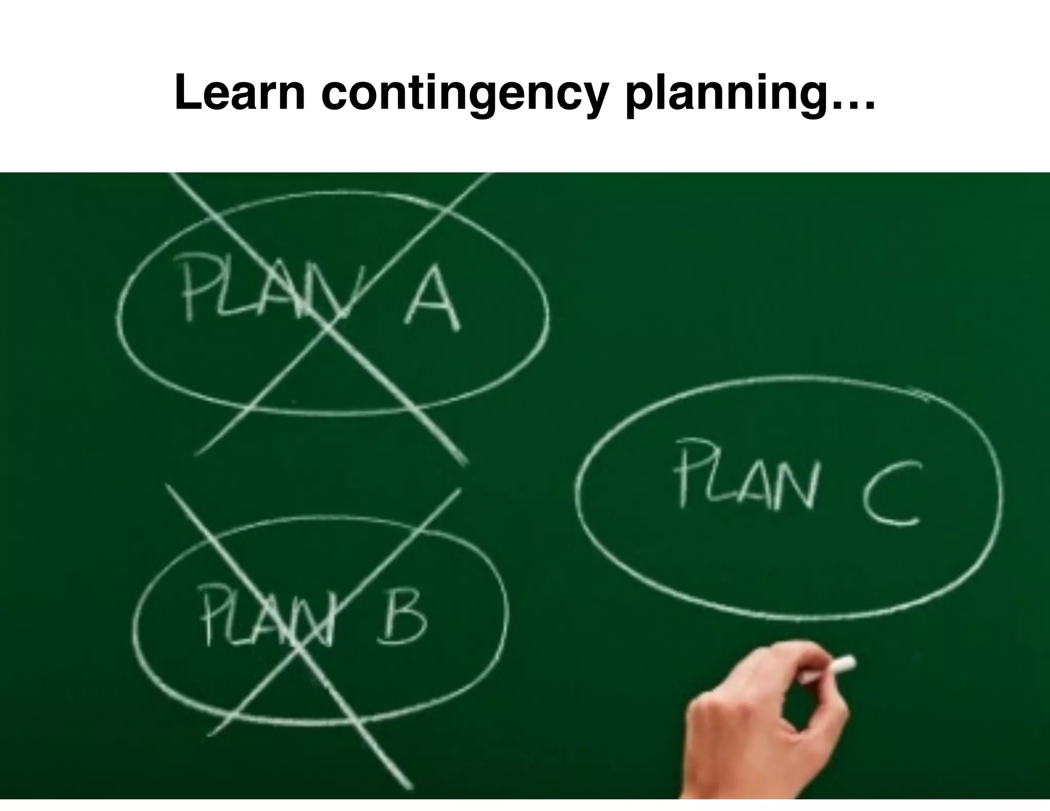 Learn contingency planning…

 