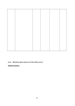 8.1.8 MENYELARAS SOALAN UJIAN BULANAN
PROSES KERJA
44
 