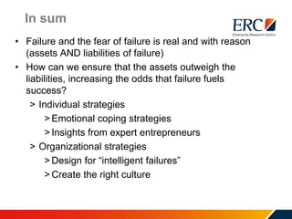 Life after business failure: Recovering from and making the most of ...