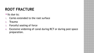Post Space Rct failure in fixed prosthodontics for prosthodontics | PPTX
