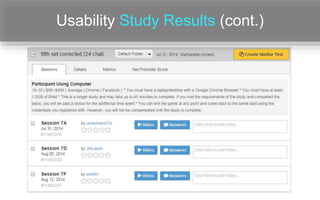 Usability Study Results (cont.) 
 