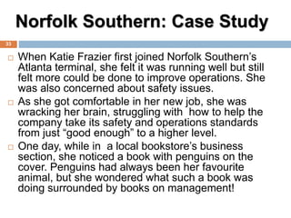 Norfolk Southern: Case Study
 When Katie Frazier first joined Norfolk Southern’s
Atlanta terminal, she felt it was runnin...