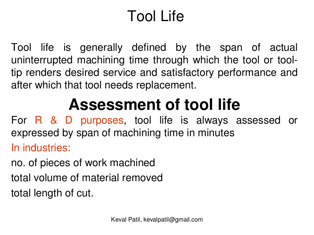 Failure of cutting tools and tool life