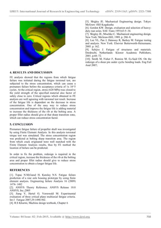 Failure prediction of propeller shaft prototype using finite element ...