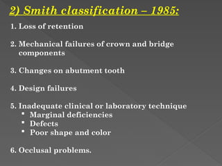 Smith Classification failures in fpd new.pptxAetyujkgdazZdfghjmmndz | PPTX