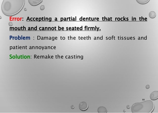 prosthodontics failures denture