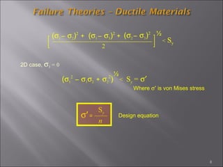 Static Failure Failure Theories - Static Loads | PPT