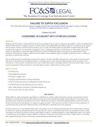 Failure to Supply Exclusion (from FC&S Legal)