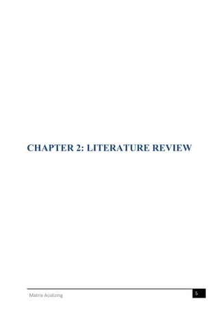 5Matrix Acidizing
CHAPTER 2: LITERATURE REVIEW
 