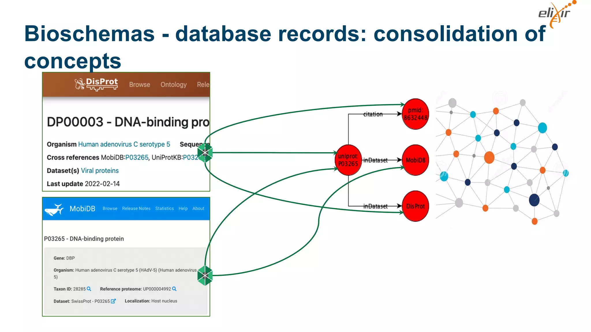 Bioschemas - database records: consolidation of
concepts
 