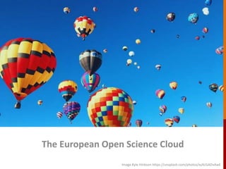 The European Open Science Cloud
Image Kyle Hinkson https://unsplash.com/photos/xyXcGADvAwE
 