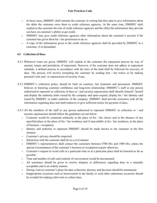 Fair practice code - DMI Housing Finance Pvt. Ltd. | PDF