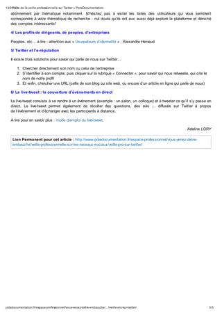 Faire de la veille pro avec twitter   pole documentation