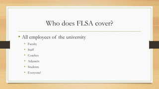 Fair Labor Standards Act Training | PPT