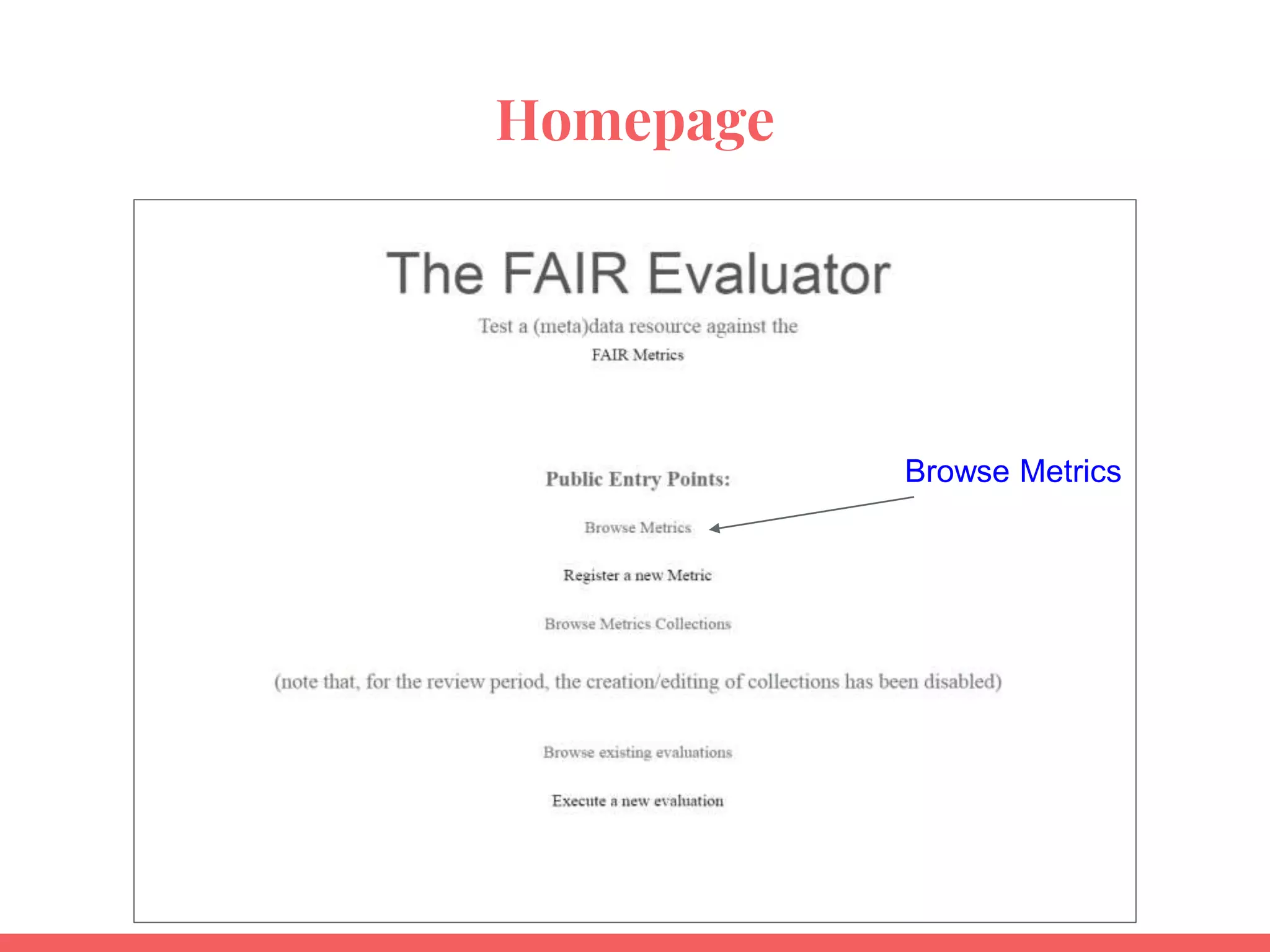 Homepage
Browse Metrics
 