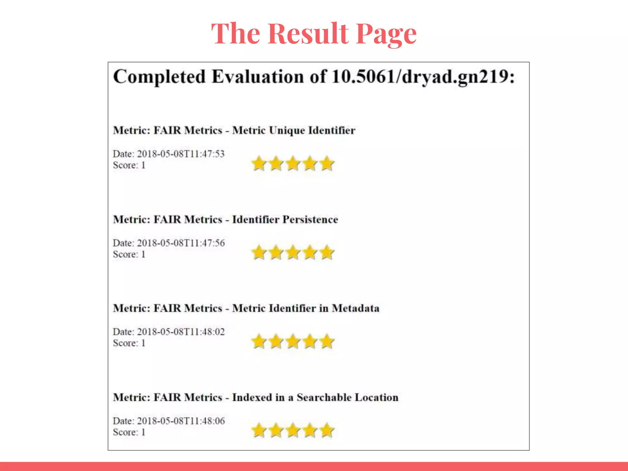 The Result Page
 