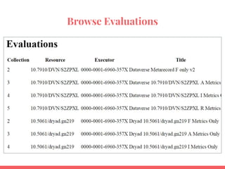 Browse Evaluations
 