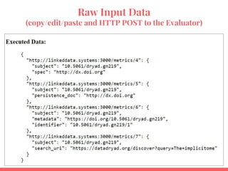 Raw Input Data
(copy/edit/paste and HTTP POST to the Evaluator)
 