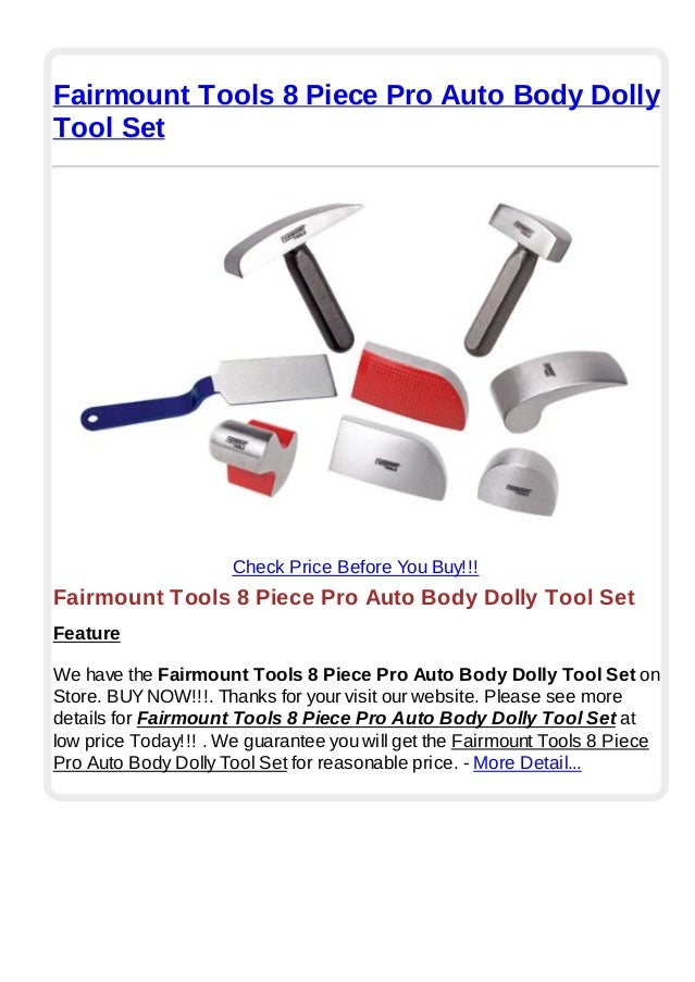 Fairmount tools 8 piece pro auto body dolly tool set
