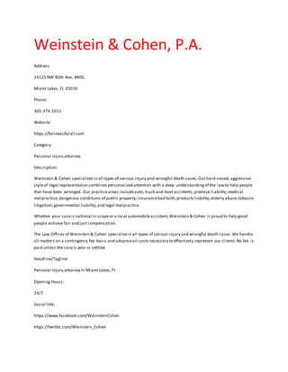 Weinstein & Cohen, P.A.