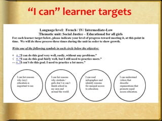 “I	
  can”	
  learner	
  targets	
  
 