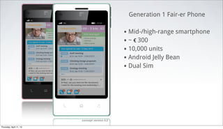 Generation 1 Fair-er Phone

                                               • Mid-/high-range smartphone
                  ...